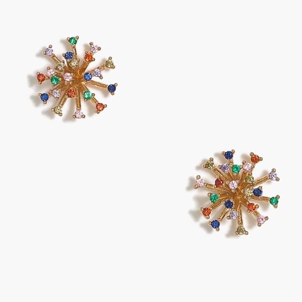 J Crew Multi-color Crystal Firework Stud Earrings